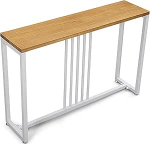 Kitsas konsoollaud, kitsas k&uuml;ljelaud, metallist raam, t&auml;ispuidust plaat, sissep&auml;&auml;sulaud esikusse, fuajeesse, elutuppa, koridori, kontorisse, 60 x 30 x 75 cm (valge)