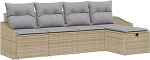 Diivan komplekt mit Kissen mit Speicher Beige Poly-Rattan Gartenm&ouml;bel Model3359259