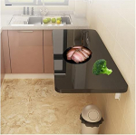 Ujuv seinale paigaldatud kokkupandav laud v&auml;ikestele ruumidele, must, 20 x 12 tolli, ideaalne kokkupandav laud pesuruumi, &otilde;ppet&ouml;&ouml; v&otilde;i magamistoa jaoks