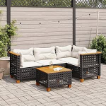 Garten-Sofagarnitur Ecksofa Schwarz PE-Rattan 63,5x63,5x62 cm f&uuml;r Terrasse und Innenhof Model3261806