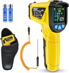 Infrapunatermomeeter MESTEK Temperatuurim&otilde;&otilde;tja Digitaalne laser-IR-p&uuml;romeeter K-Probe -50&deg;C ~ 800&deg;C kontaktivaba v&auml;rvilise LCD h&auml;irefunktsiooniga Reguleeritav emissiivsus k&ouml;&ouml;gigrillile Autot&ouml;&ouml;stusele