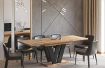 Endo-Moebel Lara Dining Table 130 cm to 210 cm Expandable Column Table Kitchen Table Synchronous Extension (Craft Oak)