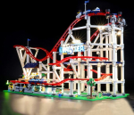 BRIKSMAX LED-valgustuskomplekt Lego Creator Expert Roller Coasterile, &uuml;hildub Lego 10261 ehitusplokkide mudeliga - ilma Lego komplektita