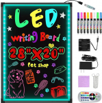 Hosim LED joonistustahvel 50 cm x 70 cm helendav LED kirjutuslaud koos kaugjuhtimispuldi ja 8 neoonpliiatsiga DIY disaini valguslaud 7 v&auml;rviga vilkuvale moele kohvikusse, baari, restorani, pulma jaoks