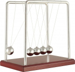 Newtoni pallipendel - pallim&auml;ng - 5 palli pendel - pallipendel lauale - 19 cm k&otilde;rgune Newtoni pendel puust alusega, Newton Cradle koos raami ja pallidega, mis on valmistatud kvaliteetsest terasest