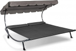 LECO Outdoor Double Lounger Original - Sun Lounger, Garden Lounger with Sun Canopy for Two People, Weatherproof - Anthracite Frame