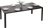 Mendler HWC-N40 Aluminium Dining Table Bistro Table Garden Table Balcony Table Weatherproof 180 x 80 cm Anthracite