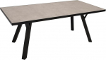 DEGAMO Manciano Garden Table 90 x 180 cm Aluminium Frame Dark Grey Table Top Glass in Ceramic Look Light Grey Weatherproof