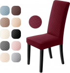 Toolikatted, komplekt 6, universaalsed Stretch toolikatted, kaasaegne Jacquard-kate, eemaldatav toolikate, s&ouml;&ouml;gitoa kate, Bi-Elastiline paigaldatud kate, bankettide kaunistamiseks ja pulmapidudeks (Bordeaux).