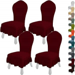 KCCRHIN Stretch s&ouml;&ouml;gitoa toolikate koos esiliistuga 2/4/6 elastse toolikatte komplekt &uuml;mmarguse seljatoega universaalne pestav kaitsev kate tooli kaitsja s&ouml;&ouml;gitoa elutoa pulma jaoks