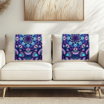 Jndtueit Peatugede katted lamamistoolile Boho Mandala Floral Blue 2 pol&uuml;estrist tugitooli k&auml;etoe kaitsja diivanile diivanile k&auml;etoe kate kodukontorile