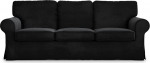 MASTERS OF COVERS Ektorp 3-kohaline diivanikate Asenduskate IKEA EKTORP 3-kohalisele diivanile (Velvet Black), ei sobi Ektorp 3,5-kohalisele diivanile.