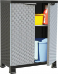Tidyard aiakapp 2 ukse ja 2 riiuliga, t&ouml;&ouml;riistakapp, plastkapp, riidekapp, terrassikapp, r&otilde;dukapp, plast, 68 x 39 x 92 cm, rotangist disainiga
