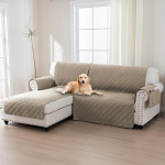 H.Versailtex Sectional diivan Slipcovers 100% veekindel 2-osaline nurgas diivan kate L kuju istme laius 205cm (vasakpoolne Chaise Lounge kate + 2 istme diivan kate, Taupe)