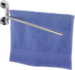 WENKO 17814100 Power-Loc towel holder with 2 Arms Elegance - fixing without drilling, Zinc diecasting, 4 x 35 x 12 cm, Chrome