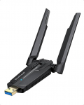 BrosTrend AXE5400 WiFi 6E USB WLAN Stick PC-le, WLAN adapter PC High Range, Tri-Band 6GHz / 5GHz / 2.4GHz High Gain antenniga Wi-Fi vastuv&otilde;tja, WPA3, MU-MIMO, OFDMA, USB3.0, ainult Windows 11/10 jaoks.