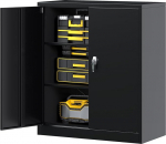kavey arhiivikapp, mitmeotstarbeline kapp, kontorikapp 2 eemaldatava riiuliga, lukustatav arhiivikapp laos, garaažis, kodus, 90 x 80 x 40 cm, must