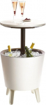 Keter 17186745 Cool Bar, plastic coffee table, extendable, white / brown