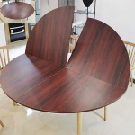 Kokkupandav &uuml;mmargune kohvilaud - multifunktsionaalne kaasaskantav 4ft puidust k&uuml;ljelaud s&ouml;&ouml;giks, pidudeks ja ajutiseks t&ouml;&ouml;lauaks, ideaalne elutuppa (punane sandlipuu)