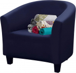 FIGOOO tugitooli kate, Klubitool, Stretch Slipcover kokteilitoolile, 1 tk, tugitooli kaitsja, eemaldatav, pestav tugitooli kate, tugitooli viskamine &uuml;he diivani jaoks, merev&auml;e sinine
