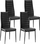 VEVOR kaasaegne s&ouml;&ouml;gitooli (4 tk) Elegantne pehmendusega nahast k&uuml;ljetool (136 kg kandev&otilde;ime) s&ouml;&ouml;gilaudadele, ruumi s&auml;&auml;stev k&ouml;&ouml;gilaudade tool paksude padjadega ja metallist jalgadega, must kohvik