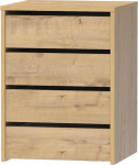 MUEBLES PITARCH sahtlikapp 4 sahtliga kapp magamistuba kontor sisekapp kambriumi tammepuust 63,5 x 46 x 45 cm (K x L x S x S)