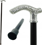 Cavagnini Walking Stick Black - 97 cm - Walking Stick for Elegant Men and Women - Handmade Italy - Solid Metal Handle - Non-Slip - Up to 130 kg