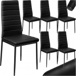 tectake Elegantne k&otilde;rge seljatoega tool, 6 tk, lihtne hooldada s&ouml;&ouml;gitoa toolid, k&ouml;&ouml;gitoolid, 6 tk, toolid 45 x 48 x 98,5 cm, polsterdatud tool, kaasaegne ja mugav - must