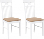 vidaXL s&ouml;&ouml;gitoa toolid koos padjadega 2 t&uuml;kki valge t&auml;ispuidust kummist puu