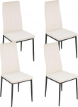 S&ouml;&ouml;gitoa toolid, komplekt 4, polsterdatud k&ouml;&ouml;gitoolid, pol&uuml;esterkangas, ergonoomiline istme seljatugi, tugevad metalljalad, kaasaegsed toolid k&ouml;&ouml;ki, elutuppa, kontorisse, beež