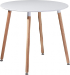S&ouml;&ouml;gilaud MDF &uuml;mmargune laud 4 p&ouml;&ouml;gijalga 80 x 80 x 72 cm Valge
