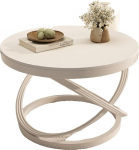 &Uuml;mmargune kohvilaud, lihtne v&auml;ike kohvilaud diivanilaud, r&otilde;du k&uuml;ljelaua laud elutuppa magamistuppa (v&auml;rv : valge, suurus : 70 * 70 * 45cm)