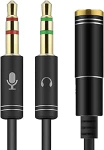 3,5 mm Jack Y adapter Audio Splitter Jack kaabel Male to 2x Female / Female to 2 Dual jaoks Apple, Samsung, nutitelefon, k&otilde;rvaklapid, k&otilde;larid, mikrofon ja rohkem must (Female to 2 Dual)