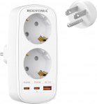USA adapteri pistikupesa, USA reisiadapter 3 USB-ga (2 PD20W 1 QC3.0), adapter USA Saksamaa pistik 2-Way Type B USA, Tai, Mehhiko, Kanada, seinalaadija.