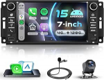 4G + 128G autoraadio Android 15 Jeep Wrangler Grand Cherokee Compass Patriot/Dodge Caliber Nitro/Chrysler Sebring, 7-tolline IPS puuteekraan koos Carplay Android Auto GPS WiFi Type-C Bluetoothiga