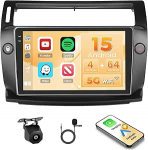 Hikity Android 15 4+64G autoraadio Citro&euml;n C4 2008-2011 9-tollise Incell puuteekraaniga, autoraadio 2DIN traadita Carplay Android autoga, FM/RDS raadio BT GPS WiFi tagurduskaamera + mikrofon