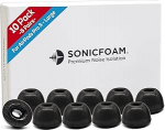 SONICFOAM Memory Foam k&otilde;rvaklapid - Premium m&uuml;raisolatsiooniga vahtpolstriga k&otilde;rvaklapid 3 paari Airpods Pro 3 jaoks (AIR-3-Pro Large, must)