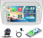 2G + 64G autoraadio Android 15 Alfa Romeo MITO 2008-2016.7-tolline puuteekraaniga autoraadio traadita Carplay Android auto GPS Wi-Fi USB Bluetooth FM RDS tagurduskaameraga