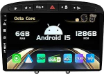 SXAUTO Android 13 - Sisseehitatud 4G LTE & DAB - 6G + 128G - Autoradio Peugeot 308/408 (2010-2016) - Dual Band WiFi - CarPlay Android Auto - Kaamera + mikrofon - Juhtrattajuhtimine - QLED 9-tolline 2 DIN