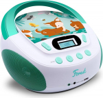 MOOOV Forest 477147 CD MP3-m&auml;ngija lastele USB-portiga ja audioseadme sisendiga k&otilde;rvaklappide v&auml;ljundiga roheline