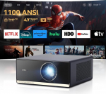 Projektor 4K kodukino nutiprojektor, Netflix Official/Google TV/1100 ANSI, Auto Focus, Keystone Correction, Bluetooth WiFi, WANBO X5 PRO 1080P Full HD videoprojektor koos 10W HiFi k&otilde;laritega 10W HiFi k&otilde;laritega.