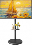 ECOTINY H&ouml;henverstellbarer rollbarer TV-St&auml;nder f&uuml;r 94-214 cm (37-86 Zoll) Fernseher bis zu 50 kg, Hochformat bis Querformat, robuster mobiler TV-Wagen mit Ablage, max. VESA 600 x 400 mm, Schwarz