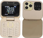 Dpofirs klapptelefon lastele ja eakatele, lukustamata klapptelefon, 2G klapptelefon eakatele, Dual SIM telefon suurte nuppude ja LED taskulambiga, HD tagakaamera, FM-raadio, (kuldne)