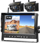 2 magnetilist p&auml;ikesepoolset tagurduskaamerat, traadita, 9-tolline 1080P monitor, 1 minuti paigaldus ja n9600 mAh, IP69K veekindel, traadita, haagiste, haagissuvilate ja veoautode tagurduskaamerate jaoks.