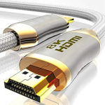 BHW HDMI kaabel 2.1-8K @ 60Hz 4K @ 120Hz DSC - HDCP Dolby Vision VRR - HDTV Ultra High Speed HDMI koos Ethernetiga - eARC HDR10 &uuml;hildub Blu Ray PS4 PS5 Xbox Switchiga (valge, 3M)
