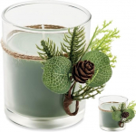 J&otilde;ulukomplekt 2 suurt rohelist k&uuml;&uuml;nalt klaasist (120 g) Talvine j&otilde;ulukaunistus eraldi pakitud kinkekarbis