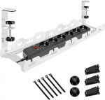 Mimoke reguleeritav kaablikorv, ei vaja puurimist, raske kaablihoidla, laiendatav 40 kuni 74 cm, kandev&otilde;ime kuni 15 kg, ventilatsiooni disain, sobib kontoritesse, valge v&auml;rvi