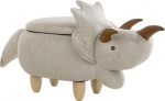 Beliani Playful Dino Stool for Children Light Grey Triceratops