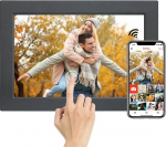 Frameo Digital Photo Frame WLAN - 10.1 Inch Digital Photo Frame 1920 x 1200 HD Touchscreen with 32 GB Memory, Automatic Rotation, Share Photos and Videos Instantly, Wall Mountable