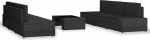 SKM 7-TLG. Garten-Lounge-Set Poly Rattan Schwarz, Weight: 54.65 kg, 3054578